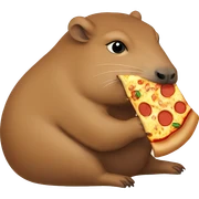 capybara eating pizza  sticker