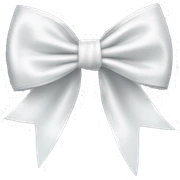 White satin bow sticker
