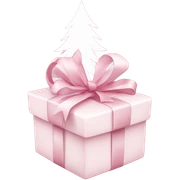 Light pink Christmas gifts under a white Christmas tree  sticker