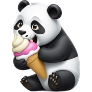 Panda eating ice cream sticker