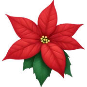 Bright red poinsettia flower sticker