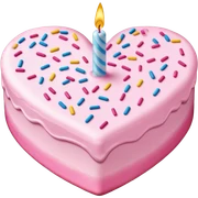 Heart shaped birthday cake sticker