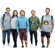 smiling girl among friends outside sticker