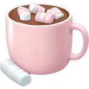 Light Pink mug of hot chocolate with marshmallows  sticker