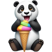 Panda eating ice cream sticker