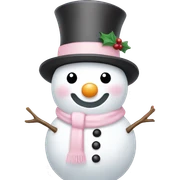 Cute white and light pink snowman sticker
