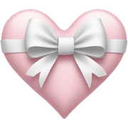 Pastel pink heart with white bow sticker