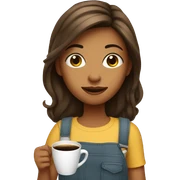 Girl with a coffee in her hand  sticker
