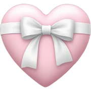 Pastel pink heart with white bow sticker