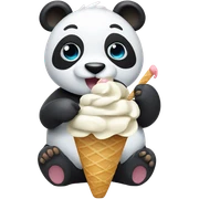 Panda eating ice cream sticker