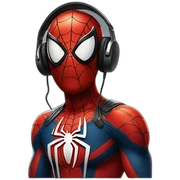 spiderman wearing headphones sticker
