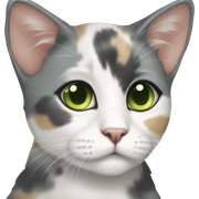 Dilute calico green eyes sitting sticker