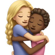Girls cuddling sticker