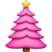 Pink Christmas tree sticker