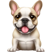 French bulldog with a kiss sticker