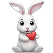 Bunny with hearts sticker
