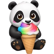 Panda eating ice cream sticker