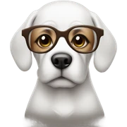 dog wearing glasses sticker