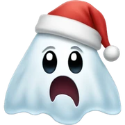 Ghost wearing a Santa hat  sticker
