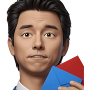 boy with envelope portrait sticker