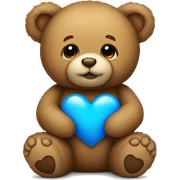 Teddy bear with a blue heart sticker
