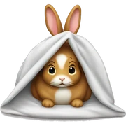 Hase eingekuschelt in eine Decke sticker
