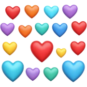 Corazones  variedad de colores en 3d
 sticker
