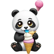 Panda eating ice cream sticker