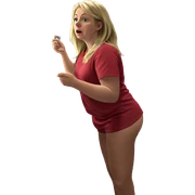blonde girl in bathroom mirror sticker