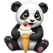Panda eating ice cream sticker