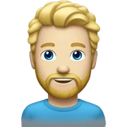 Man with blonde hair blue eyes beard  sticker