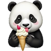 Panda eating ice cream sticker