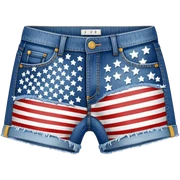 American flag mini shorts sticker
