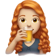 Ginger girl drinking  sticker