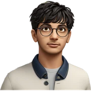 boy with glasses and flowers sticker