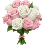 pink and white rose bouquet  sticker