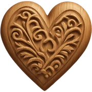 wooden heart sticker