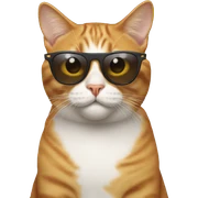 Cat wearing sunglasses sticker