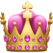 Gold crown with pink jewels sticker