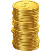 stack of gold coins sticker