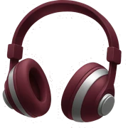 Burgundy headphones sticker