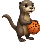 otter shooting a basketball  sticker