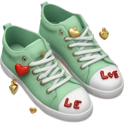 Sage sneakers with love charms sticker