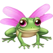 frog with pink wings sticker