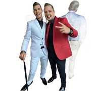 stylish boys in formal wear sticker