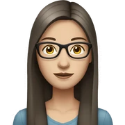 brunette girl with glasses and straight hair and pale skin sticker