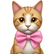 Cat wearing pink bow sticker