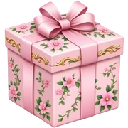 Elegant Rococo pale pink ditsy floral gift box sticker