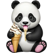 Panda eating ice cream sticker
