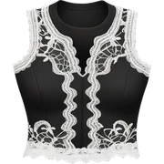 Black top with lace sticker